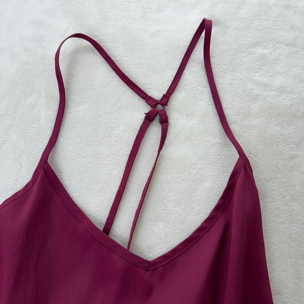 Hollister‎ Tank Top Womens Large Burgundy V-Neck Cami Y2K Spaghetti Straps Boho - Picture 5 of 8